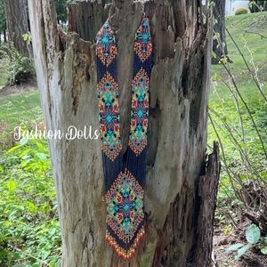 Bohemian Hippy Flower Seed Bead Necklace New